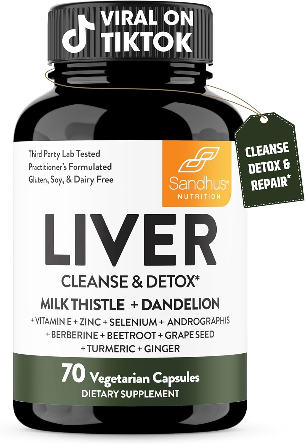 Herbal Supplement - Liver Cleanse Detox & Repair Support,
